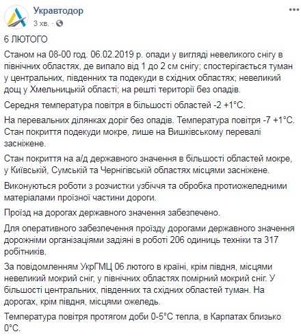 В "Укравтодорі" розповіли про ситуацію на основних дорогах країни